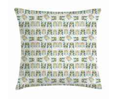 Ornamental Nursery Style Birds Pillow Cover