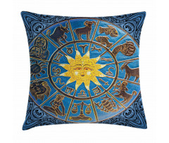 Zodiac Signs Circle Sun Pillow Cover