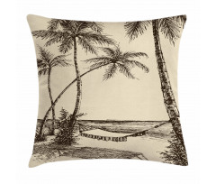 Hammock on Sandy Beach Pillow Cover