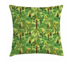 Tropic Forest Foliage Leaves Pillow Cover