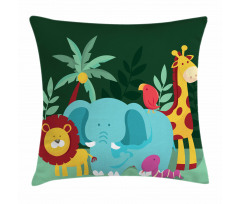 Nursery Jungle Composition Pillow Cover