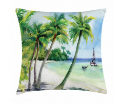 Tropical Landscape Beach Pillow Cover