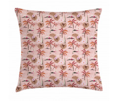 Tropical Blossoms Theme Pillow Cover