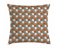 Tropical Fruit on Stripes Pillow Cover