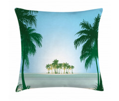 Exotic Palm Tree Beach Pillow Cover