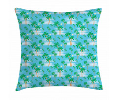 Palm Tree with Sun Pillow Cover
