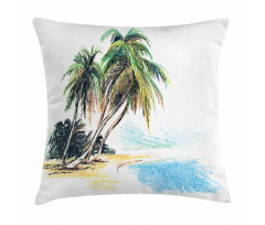 Palm Trees Coastal Charm Pillow Cover