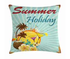 Summer Holiday Calligraphy Pillow Cover