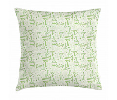 Exotic Plants Leaf Doodle Pillow Cover