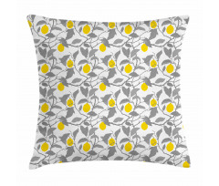Greyscale Spring Tree Branch Pillow Cover