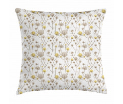 Doodle Flowers on Branches Pillow Cover