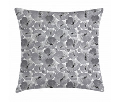 Vintage Grey Poppy Flowers Pillow Cover