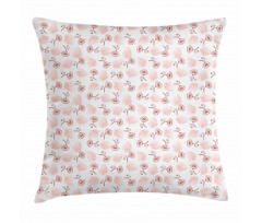 Vintage Tiny Poppy Flowers Pillow Cover