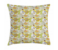 Spring and Summer Flowers Pillow Cover