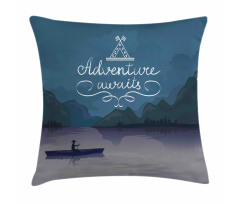 Kayak in a Lake Pillow Cover