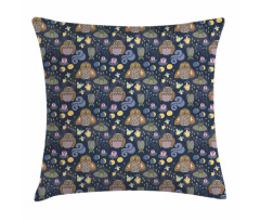 Scary Owl Firefly Bats Pillow Cover