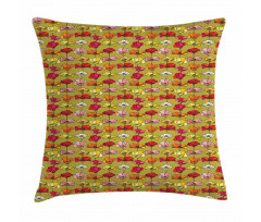 Vintage Flourishing Poppies Pillow Cover