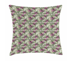 Flowers and Leaves Pattern Pillow Cover