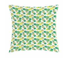 Tropical Green Spring Leaves Pillow Cover