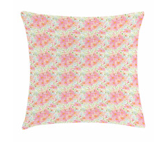 Pastel Flowers and Herbs Pillow Cover