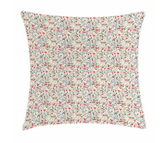 Roses Tulips and Sparrows Pillow Cover