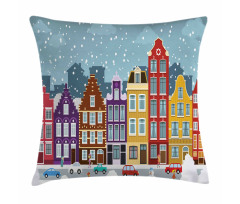 Dutch Town in the Winter Pillow Cover