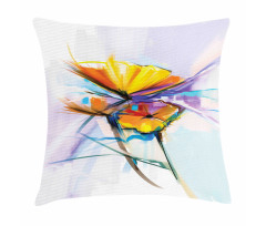 Oil Paint Art Flowers Pillow Cover