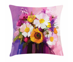 Hand Painted Bouquet Pillow Cover