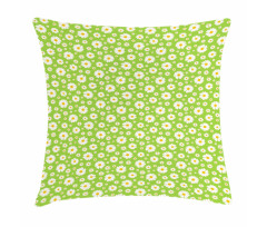 Chamomile Bloom on Pale Green Pillow Cover