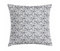 Greyscale Blossoming Flora Pillow Cover