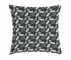 Monochrome Flowers and Dots Pillow Cover