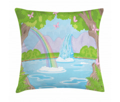 Fairy Landscape Waterfall Pillow Cover