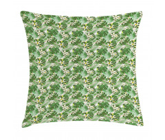 Flowers and Fern Leaves Pillow Cover