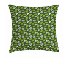 Palm Jungle Leafage on Green Pillow Cover