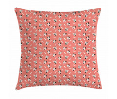 Bull Terrier Faces and Bones Pillow Cover
