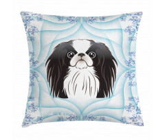 Cartoon Puppy Floral Ornate Pillow Cover