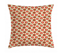 Tomatoes with Green Leaves Pillow Cover