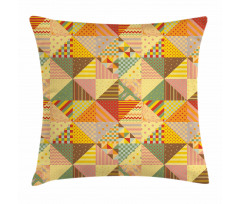 Colorful Triangle Patches Pillow Cover