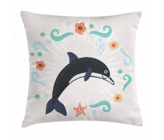 Nautical Ocean Animal Line Pillow Cover
