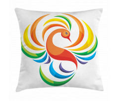 Rainbow Toned Bird Pillow Cover