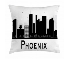 City Silhouette Skyscrapers Pillow Cover