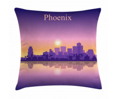 American City Skyline Dawn Pillow Cover