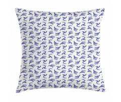 Blue Rebirth Motif Pillow Cover