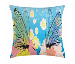 Butterflies on Flowers Pillow Cover