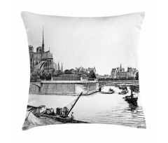 Antique Paris Sketch Art Pillow Cover