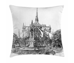 Historic French Landmark Pillow Cover