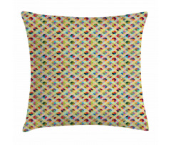 Circular Tile Arrangement Pillow Cover