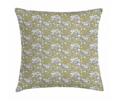 Doodle Style Spring Bloom Pillow Cover