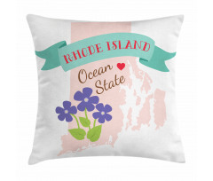 Retro Design State Map Pillow Cover