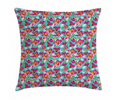 Exotic Floral Repetition Pillow Cover